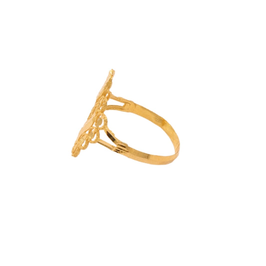 Gold 22KT Floral Pattern Ring