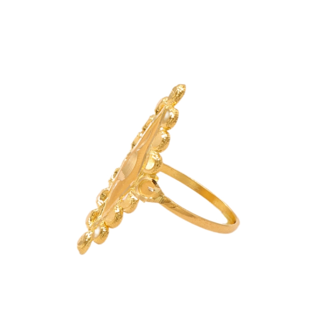 Gold 22KT Diamond-Cut Motif Ring
