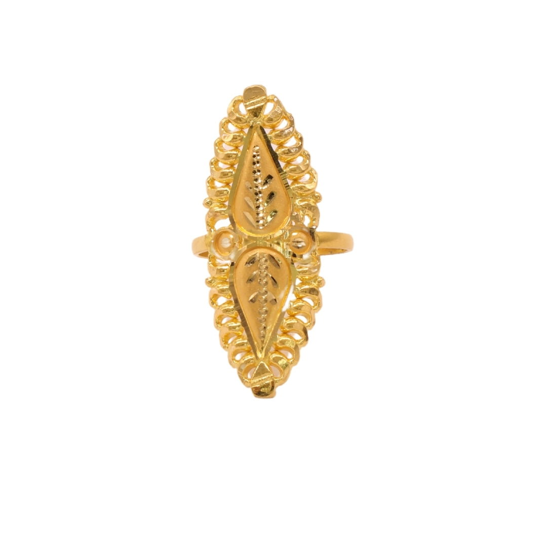 Gold 22KT Dual Leaf Motif Ring