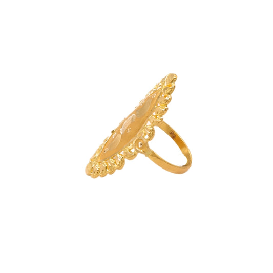 Gold 22KT Oval Engraved Ring