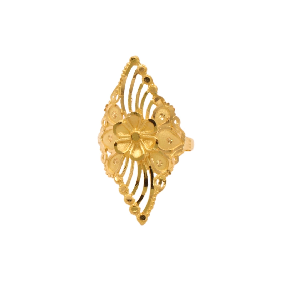 Gold 22KT Floral Cutout Ring