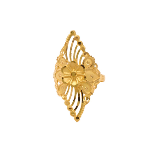Gold 22KT Floral Cutout Ring