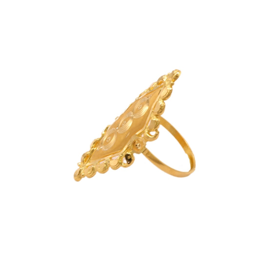 Gold 22KT Three-Circle Marquise Ring