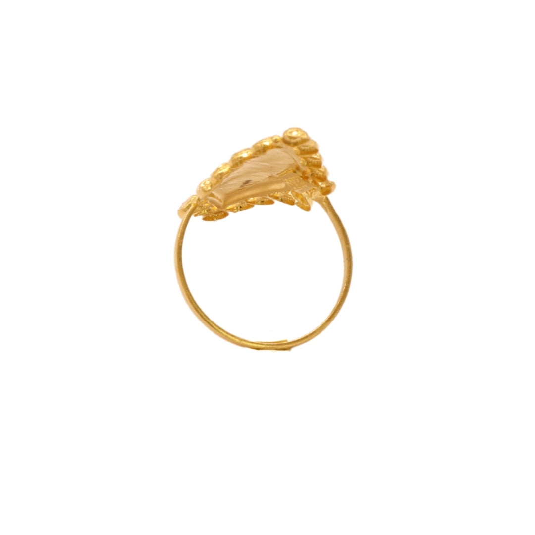 Gold 22KT Three-Circle Marquise Ring