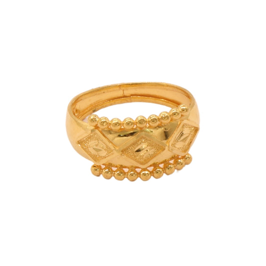Gold 22KT Diamond Motif Band Ring