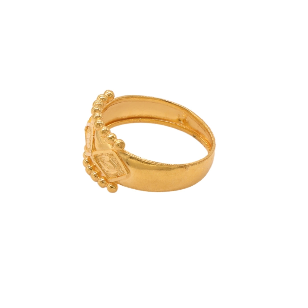 Gold 22KT Diamond Motif Band Ring